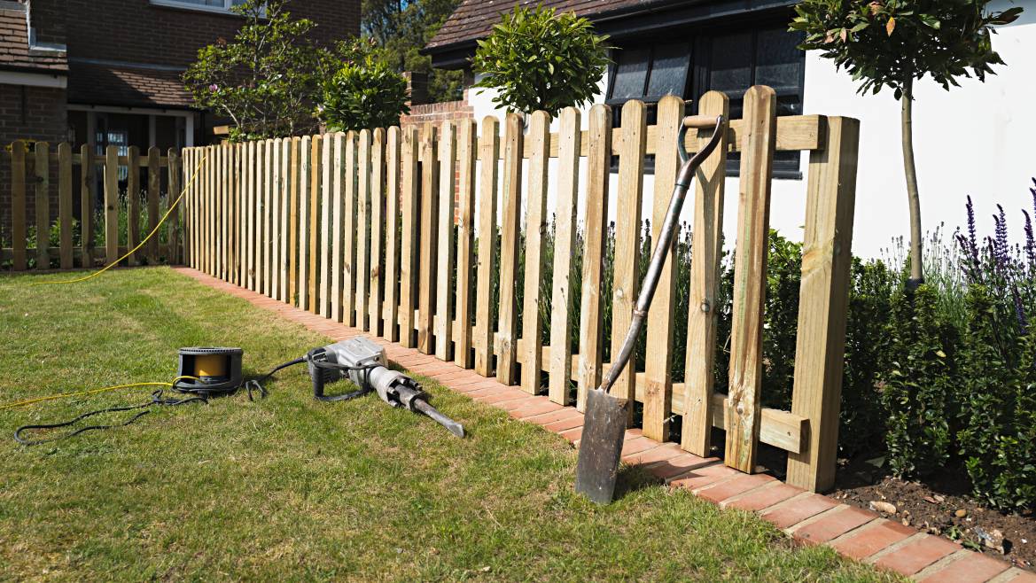 Fence picket install diy fences white wooden design build add around wood diynetwork building make video privacy front style gate