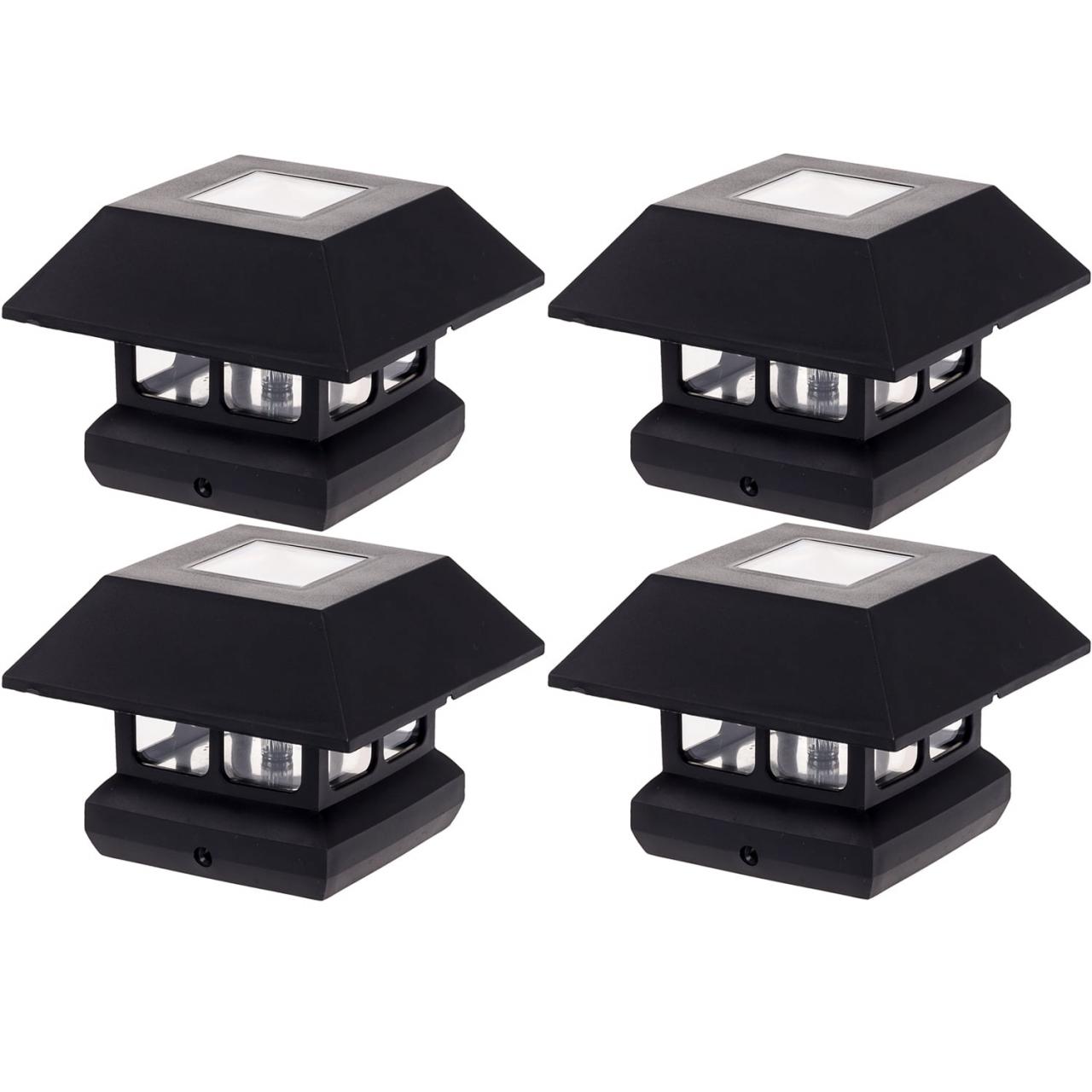 White solar post cap lights 4x4