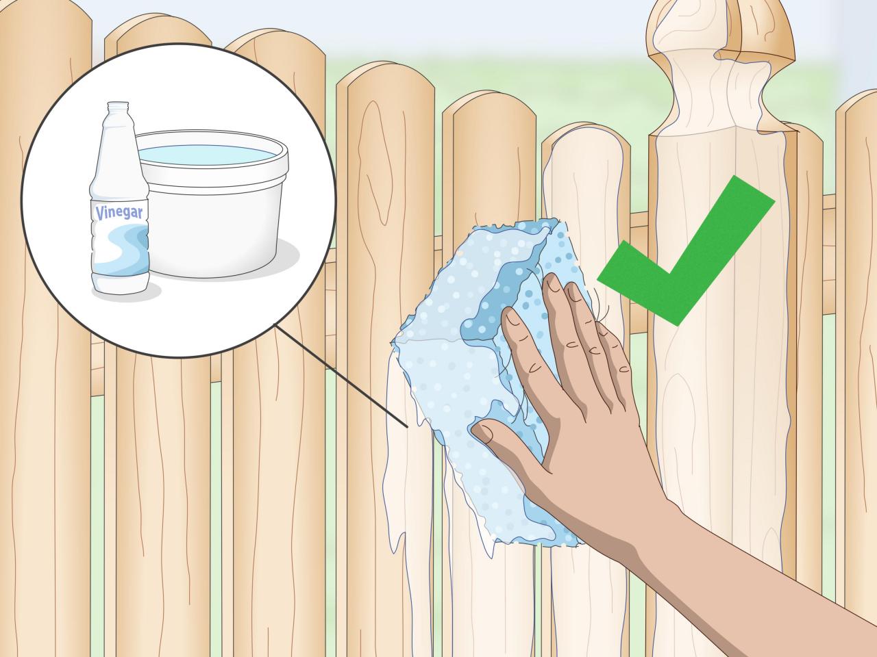 Cleaning solution for wood fence