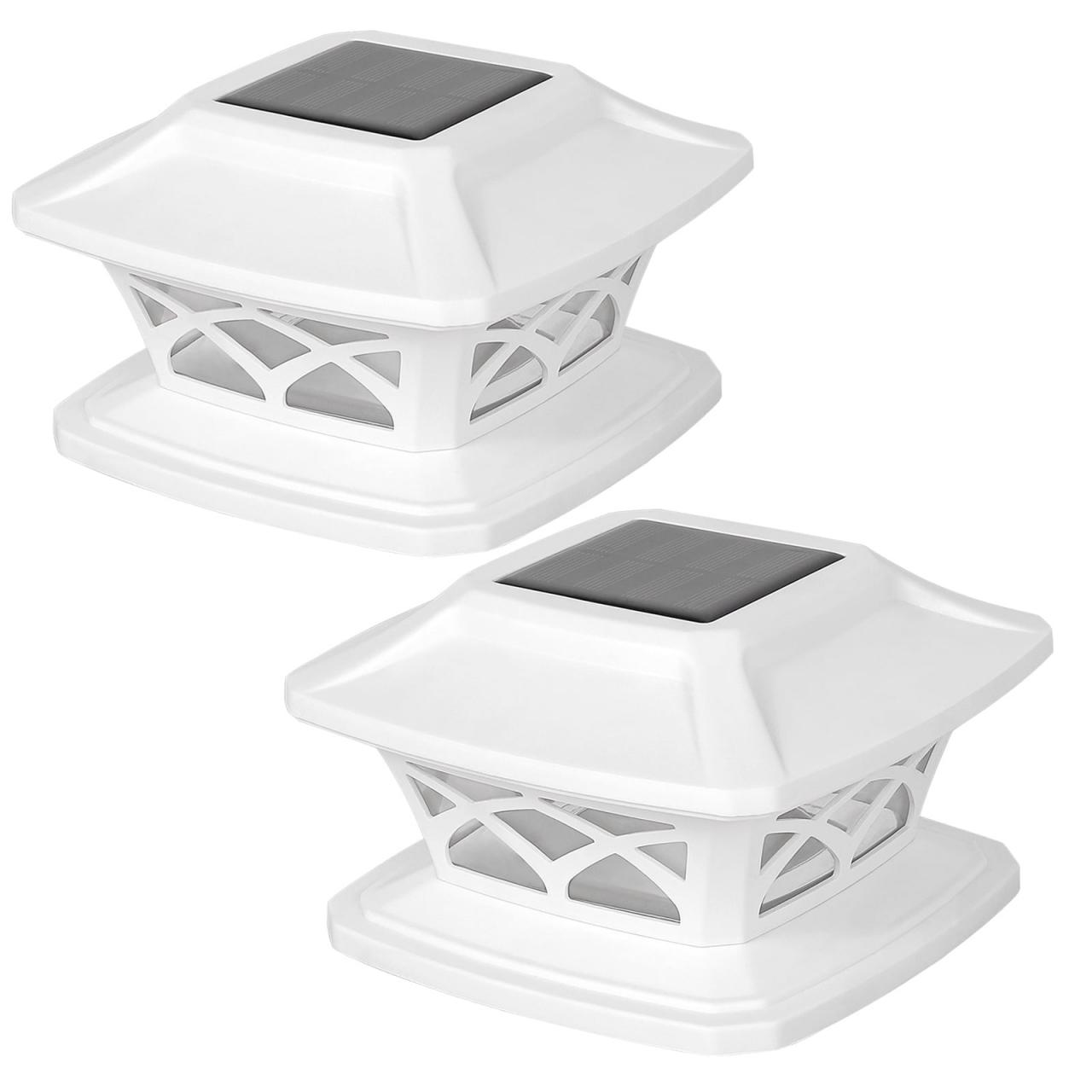 Solar post light led powered cap depot black share integrated pack
