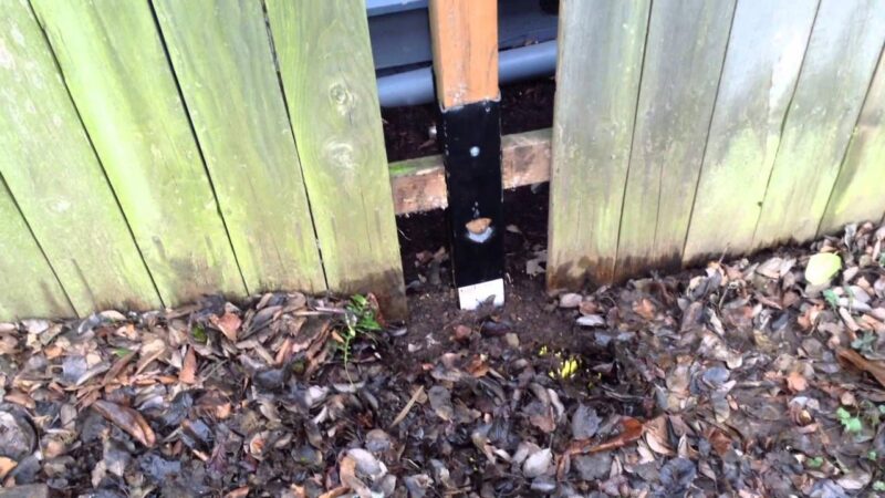 Broken wood fence post repair