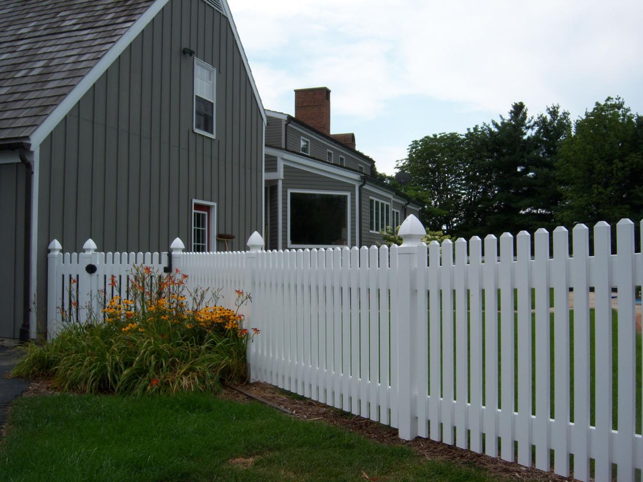 Vinyl picket fence installation