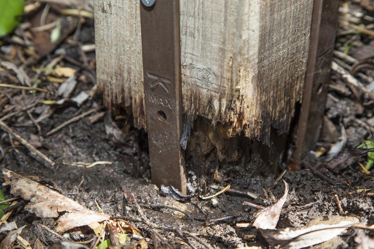 Fix broken wood fence post