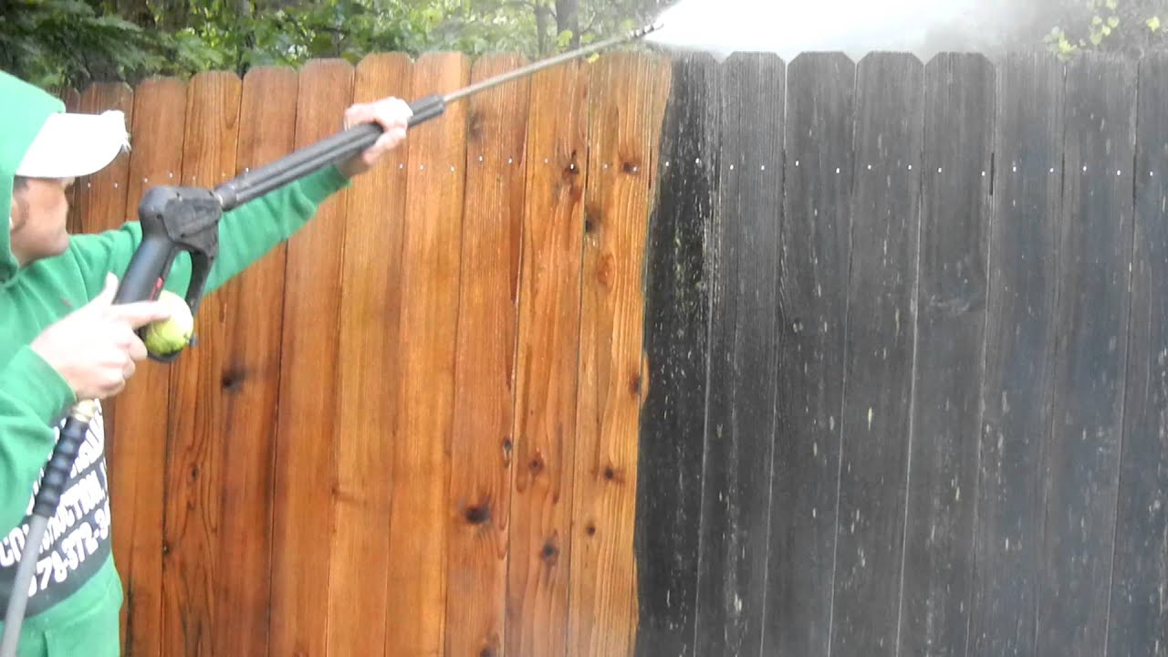 Pressure washer fence