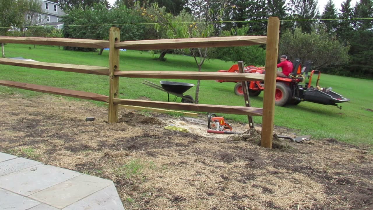 Installing a split rail fence