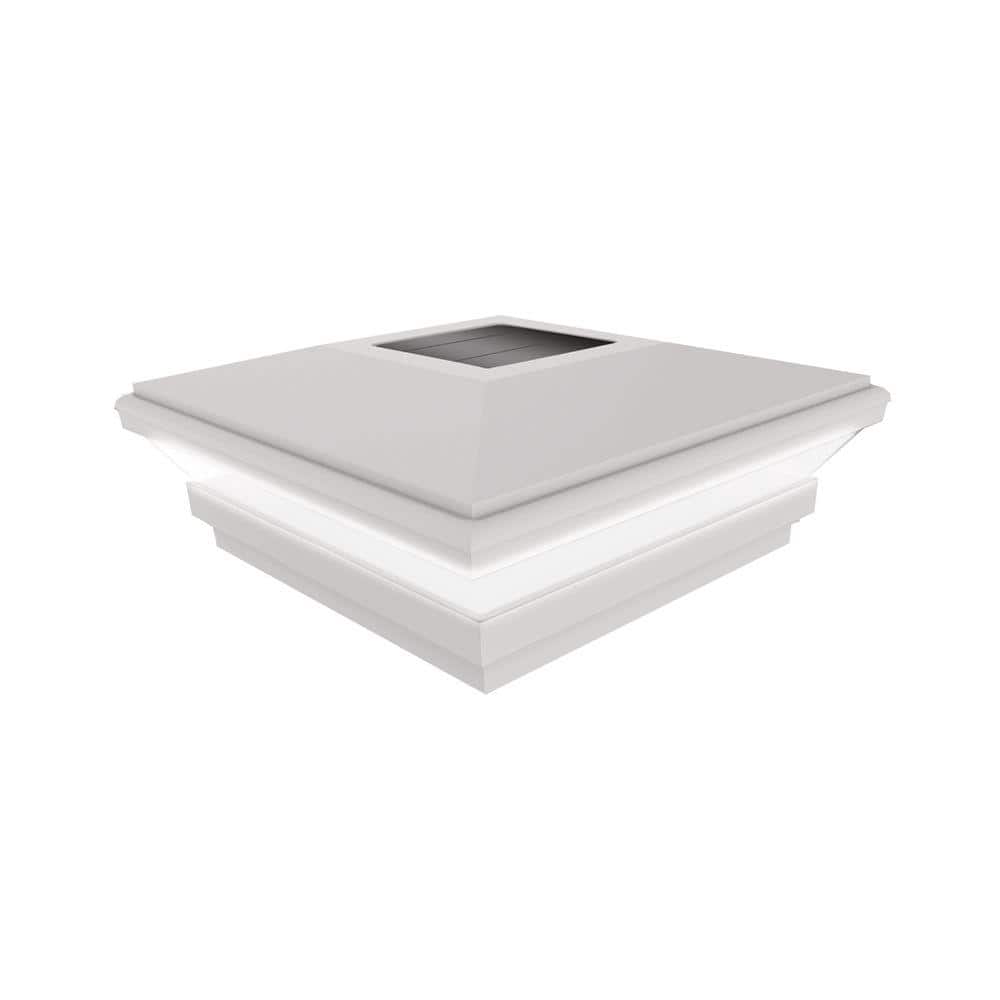 White solar post cap lights 4x4
